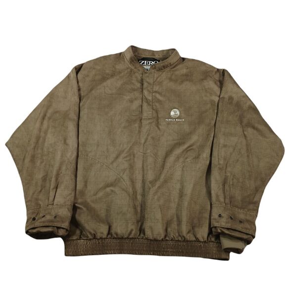 Zero Restriction Windbreaker Jacket‎ Mens Large Green Golf Pullover Made USA - Picture 1 of 12